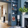 Between the Commons, SW11 | Bespoke joinery and pocket doors (blue) | Interior Designers